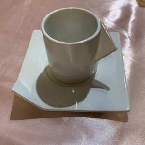 COPY - Pier 1 Beautiful pair of White Cappuccino Cups & Saucers